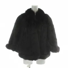 LA NAVE Femme ファーコート ポンチョ ケープ アウター 毛皮 ミンク フォックス F 茶色 ブラウン /XZ ■GY18