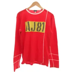 アルマーニ ジーンズ ARMANI JEANS ニット セーター M 赤 レッド AJ81 パッチ ライン /YJのサムネイル