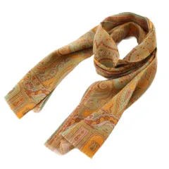 エトロ ETRO ストール フリンジ ペイズリー柄 ウール シルク混 総柄 マルチカラー /BB