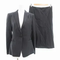 トゥモローランドコレクション TOMORROWLAND collection セットアップ スーツ テーラードジャケット 総裏地 シングル タイトスカート ひざ丈 38 ダークグレー /AE