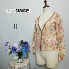 ナラカミーチェ　極上美品　ウール混　カーディガン　花柄系　Lサイズ