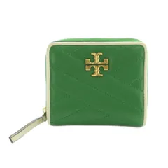 トリーバーチ TORY BURCH kira chevron bi-fold wallet 財布 二つ折り 小銭入れ キルティングレザー 緑 グリーン /MI ■OS