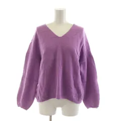 シップス SHIPS セーター ニット ウール カシミヤ混 紫 パープル Vネック 長袖 無地 /RR