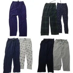 古着卸 まとめ売り ラルフローレン パジャマパンツ パンツ 7枚セット (メンズ S /M ) 総柄 チェック ブラックウォッチ 中古 古着 ND3588