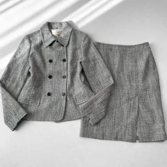 TRUSSARDI / トラサルディ　日本製　ミックスツイード　ジャケット　膝丈スカート　セットアップ　セレモニースーツ　フォーマル　お呼ばれ　入学式　卒業式　サイズ40