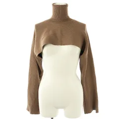 ザラ ZARA リブタートル クロップド ニット セーター 長袖 M ベージュ /AT ■OS