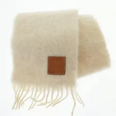 ロエベ LOEWE ウール モヘア アナグラム マフラー F655254 アイボリー ブランド古着ベクトル 中古 ▲■ 251107
