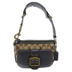 コーチ COACH 7061 ワンショルダー バッグ ハンドバッグ シグネチャー キャンバス レザー 茶 ブラウン /AE ■GY18