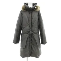 バルマン BALMAIN ダウンコート M カーキ フォックスファー フード ベルト付き /UO