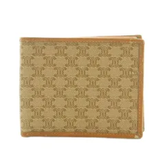 セリーヌ CELINE 財布 二つ折り マカダム柄 茶 /MI ■OS