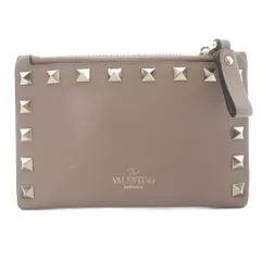 ヴァレンティノ ガラヴァーニ VALENTINO GARAVANI スタッズ カードケース レザー ロゴ ベージュのサムネイル