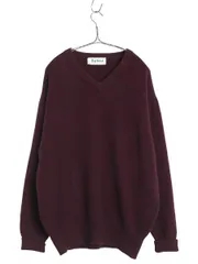 【お得なクーポン配布中!】 90s スコットランド製 バブアー Vネック ニット セーター メンズ L オールド ラム ウール ハイゲージ プルオーバー きれいめ シンプル 無地