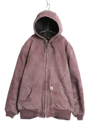 【お得なクーポン配布中!】 US企画 カーハート アクティブ ジャケット レディース XXL メンズ XL 程 ダック パーカー 中綿 キルティング ライナー ブルゾン フルジップ