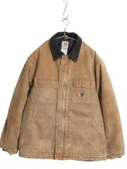 【お得なクーポン配布中!】 US企画 カーハート トラディショナル コート メンズ L / 古着 ダック ジャケット 中綿 キルティング ライナー カバーオール ブラウン 廃盤