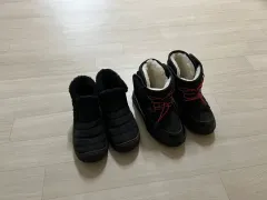 1+1 子供 ブラック ファーブーツ 210size