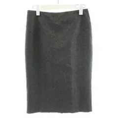 ミュウミュウ miumiu タイトスカート ひざ丈 ウール 38 グレー /AN60