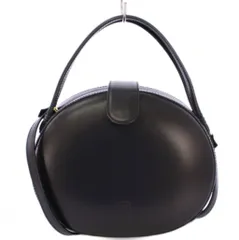 ロエベ LOEWE ヴィンテージ ラウンド 2WAY ハンドバッグ ショルダーバッグ 丸型 レザー アナグラム ロゴ ワンカラー 黒 ブラック /BB ■OH ▲H