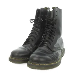 ドクターマーチン DR.MARTENS 10 ホール ブーツ STANDARD FIT ショートブーツ レザー 9 27.5cm 黒 ブラック レースアップ ロゴ 1490 /MN3 ■GY01