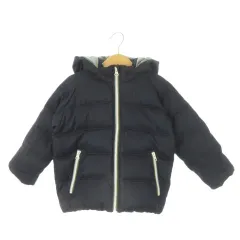 ビーミングバイビームス B:MING LIFE STORE by BEAMS ダウンジャケット フーディ 男の子 ボーイズ 110 紺 ネイビー ジップアップ ワッペン ロゴ /MN15 ■GY99