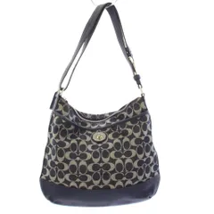 コーチ COACH シグネチャー デニム キャンバス ショルダーバッグ 紺 F33257 /TK