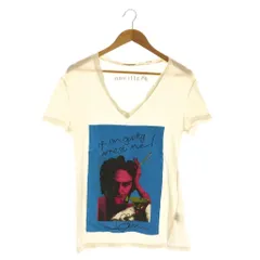 ジョンガリアーノ JOHN GALLIANO ダメージ加工プリントTシャツ カットソー 半袖 Vネック L オフホワイト /DF ■OS ■SHのサムネイル