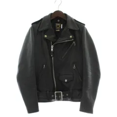 ショット SCHOTT USA製 613UST ONESTAR TALL ワンスター トール ライダースジャケット ダブル 革ジャン 牛革 レザー 中綿 ジップアップ 34 XS 黒 ブラック /XZ ■GY18