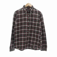 ソフネット SOPHNET. ネルシャツ 長袖 チェック ボタンダウン BD M 黒 ブラック 赤 レッド マルチカラー /UO