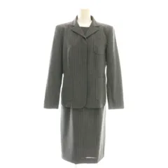 バーバリーブルーレーベル BURBERRY BLUE LABEL スーツ ピンストライプ ジャケット ワンピース セットアップ 38 グレー ホワイト /CX ■OS