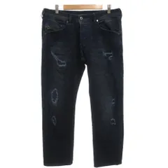 ディーゼル DIESEL BELTHER デニムパンツ ジーンズ スリムストレート ボタンフライ ストレッチ W33 L32 ダメージ加工 インディゴブルー /GV ■GY19