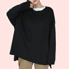 レディース オーバーサイズ ビッグシルエット かわいい 長袖 tシャツ カットソー トップス 長袖tシャツ レディース 大きいサイズ M L LL XL フリー サイズ [atONE] 黒 ブラック 白 ホワイト カーキ ベージュ グレー ピンク