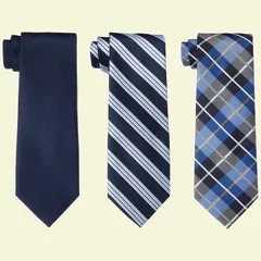 [スーツセレクト] 洗えるネクタイ3本セット 無地/ストライプ/チェック