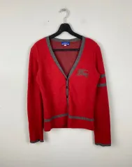 バーバリー ブルーレーベル バイカラー ニットカーディガン 38