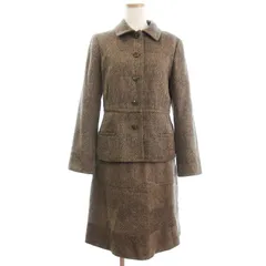ランバン LANVIN コレクション スカートスーツ セットアップ 上下 ウール混 茶 ブラウン系 36 S位 ■GY99のサムネイル