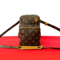 極 美品 LOUIS VUITTON ルイヴィトン ヴィンテージ アマゾン モノグラム レザー ミニ ショルダーバッグ ポシェット ブラウン 01610