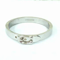 COACH コーチ　シグネチャー バックル バングル　シルバーカラー