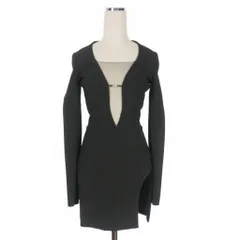 ディースクエアード DSQUARED2 23AW ICON Crepe Cady アシンメトリードレス ワンピース 長袖 38 ブラック 黒 S80CT0023 国内正規のサムネイル