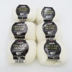 ダイヤモンド毛糸 毛糸 DIALAUREL MOHAIR ダイヤローレルモヘア 6玉セット 1玉20g 約180m 901番色 ホワイト キッドモヘア 秋冬 未使用品