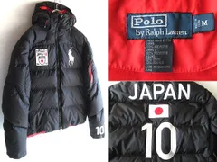 希少 Polo by Ralph Lauren ラルフローレン JAPAN/日本国旗ワッペン ビッグポニー刺繍 ダウンジャケット M 黒 ブラック RN41381 正規品