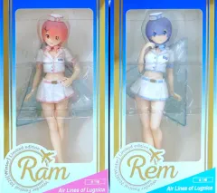 【中古】フィギュア レム＆ラム(2体セット) WF限定Ver. 「Re：ゼロから始める異世界生活」 スーパープレミアムフィギュア”ラム”ルグニカAirLinesへようこそ!