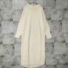 MACPHEE マカフィー　ウール ラム カシミヤ クルーネック ニットワンピース　36サイズ S〜Мサイズ相当　アイボリー ベージュ　サイドスリット　ロングワンピース　トゥモローランド