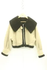 【中古】 MURUA レディースジャケット F オーバーカラーショートフェイクムートン MURUA F 黒 ブラック グレー 灰 ボア