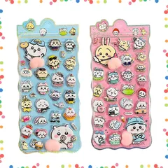 【在庫セール】キャラクター ぷくぷく 女の子 3D立体ステッカー ぷっくり かわいい マシュマロシール ふわり触感 貼り直し可能 【2枚セット】おしりぷにぷにシール 手帳・ノート・封筒装飾