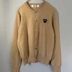 【美品】PLAY COMME des GARCONS　プレイコムデギャルソン カーディガン　レディース Lサイズ　ベージュ　ブラックハート