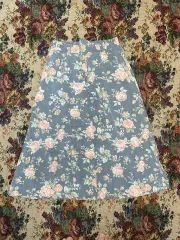 ラブリー ウール フラワー デニム スカート