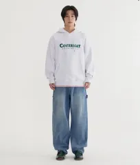 新品 M) COVERNAT ユニセックス アセンティック ロゴ フーディー ヘザー グレー