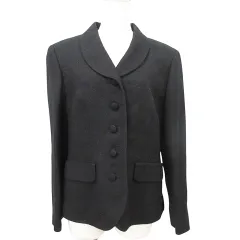 美品 remalon レマロン フォーマル ジャケット ラメ コート 羽織 日本製 42 約Lサイズ 黒 ブラック ■GY99