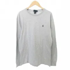 ポロ ラルフローレン POLO RALPH LAUREN Tシャツ ホース刺繍 長袖 ワンポイント ロゴ 薄手 XSサイズ グレー ■GY61
