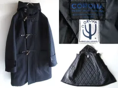美品 CORONA コロナ NAVY DUFFLE BRUSHED CAVALRY TWILL イギリス軍型 キャバリーツイル/ウールメルトン エコダウン入 ダッフルコート S
