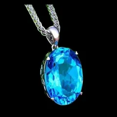 【N028】ネックレス　レディース　メンズ　ブルー　青　アクセサリー　ファッション　お洒落