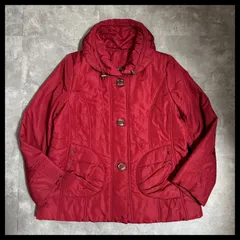 赤 中綿ジャケット フード付き レディース 防寒 アウター きれいめ 冬コーデ